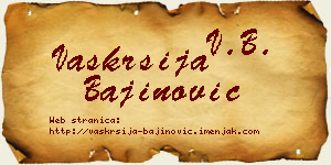 Vaskrsija Bajinović vizit kartica